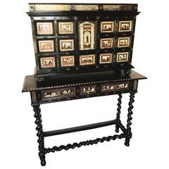 Astonishing Unique French Hunting Scenes Marquetry Cabinet, France 18th Century 5