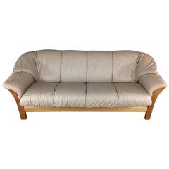 Vintage Ekornes Teak and Leather Sofa