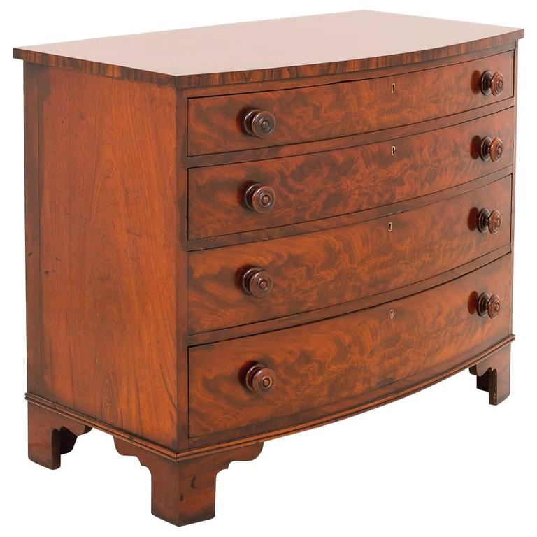 Early Victorian Bow Fronted Chest of Drawers For Sale at 1stDibs