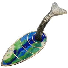 Contemporary Silver and Enamel Fish Slice