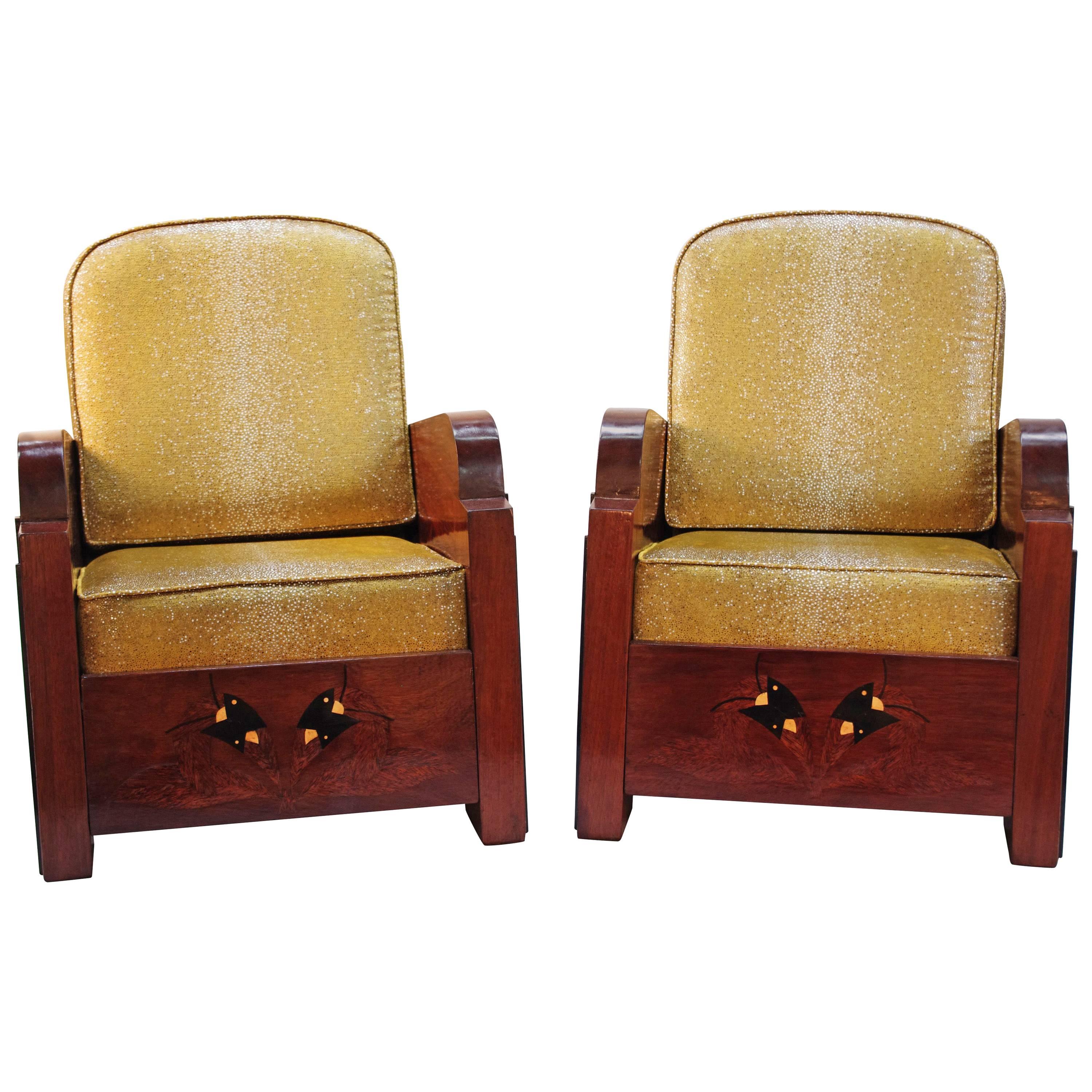 Pair of Large and Art-Deco Period Armchairs, c.1920-1930 For Sale