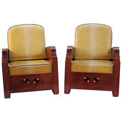 Antique Pair of Large and Art-Deco Period Armchairs, c.1920-1930
