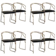 Set of Four "Bamboo" Bronze Sculptural Chairs 7