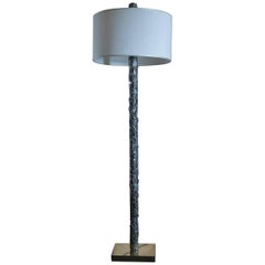 Flair Edition Brutalist Floor Lamp Natural Steel and Brass