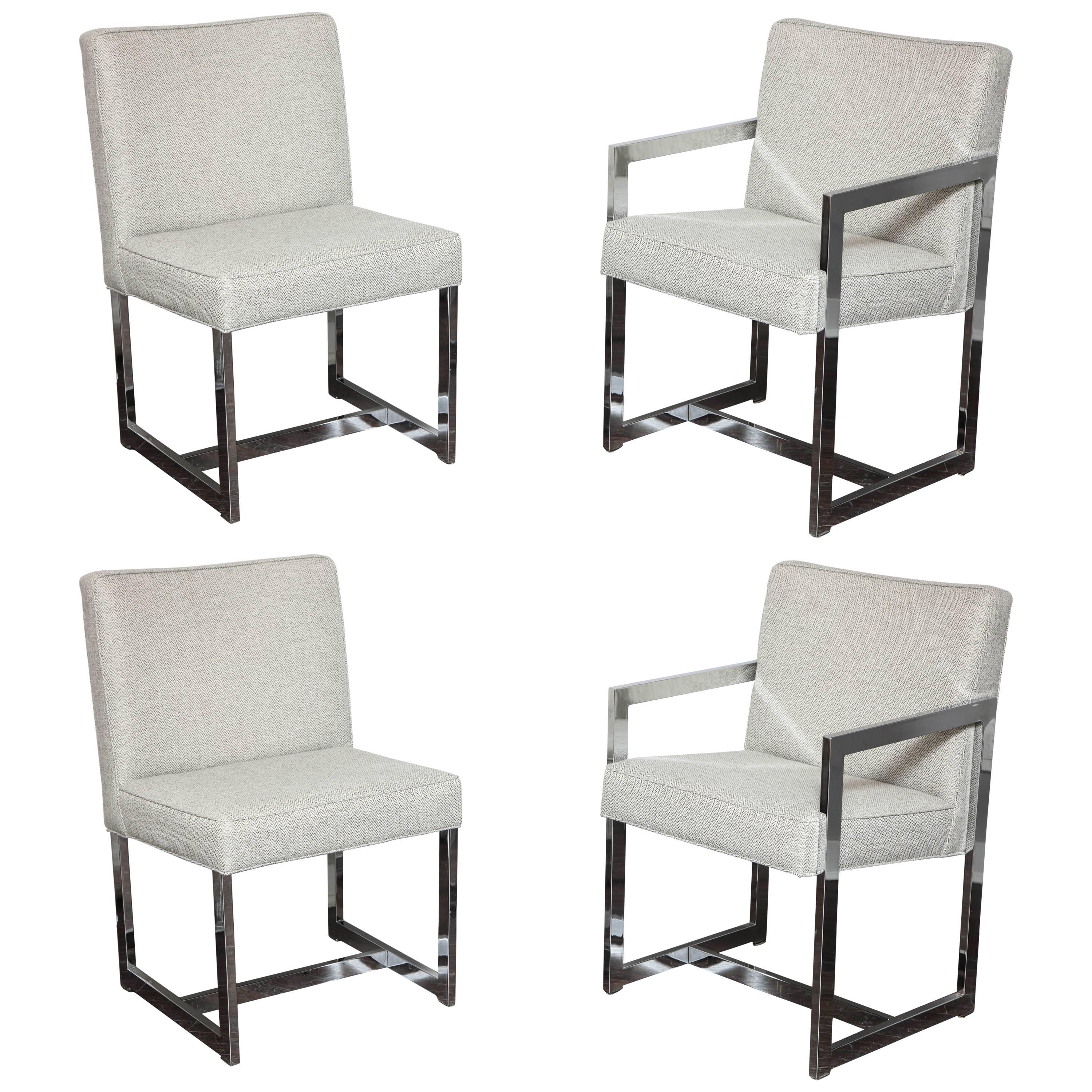 Set of Four Milo Baughman Dining Chairs