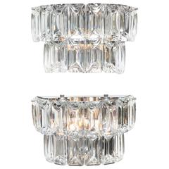 Glamorous 1970s Austrian Crystal Sconces 2