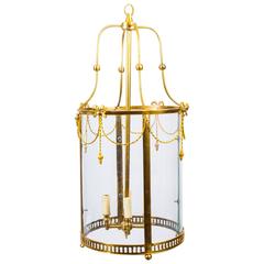 Vintage Sheraton Style Solid Brass Circular Lantern