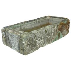 Large Antique French Limestone Trough with Good Weathering and Patina