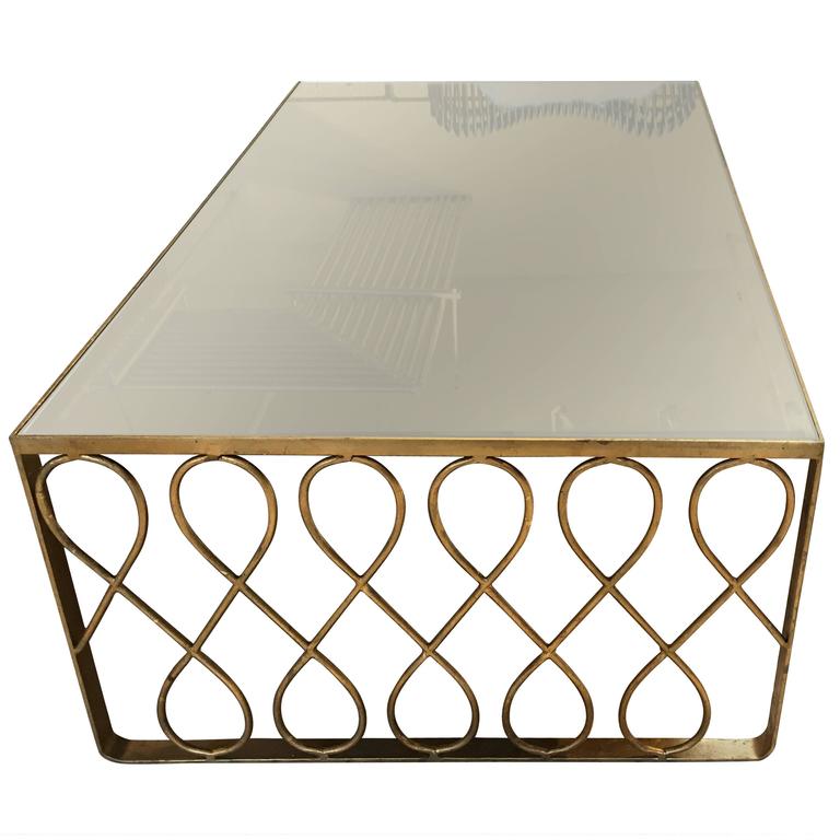 Mirrored Brass Coffee Table For Sale at 1stDibs
