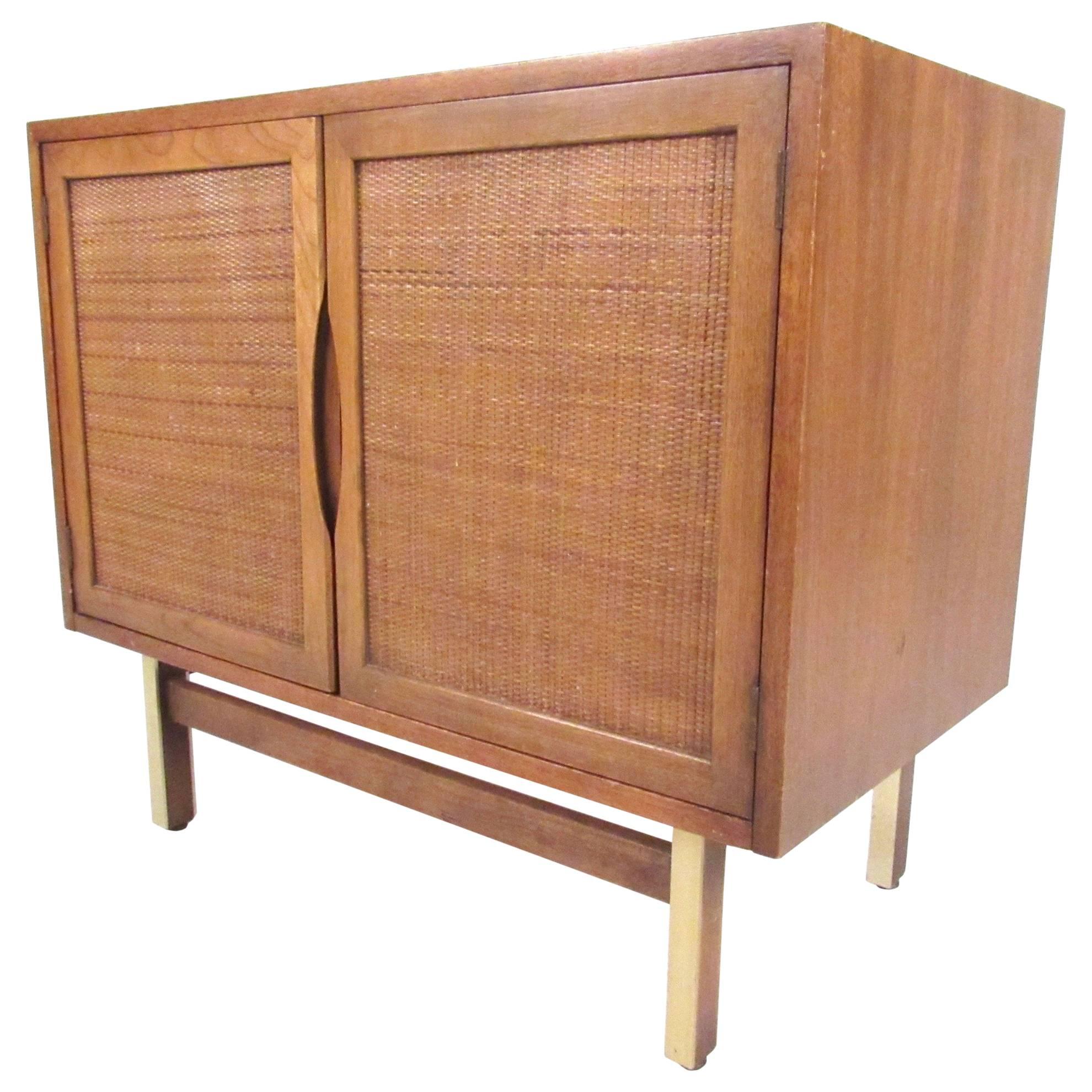 Mid-Century American of Martinsville Cane Front Cabinet