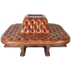 One of a Kind Tufted Leather Bench