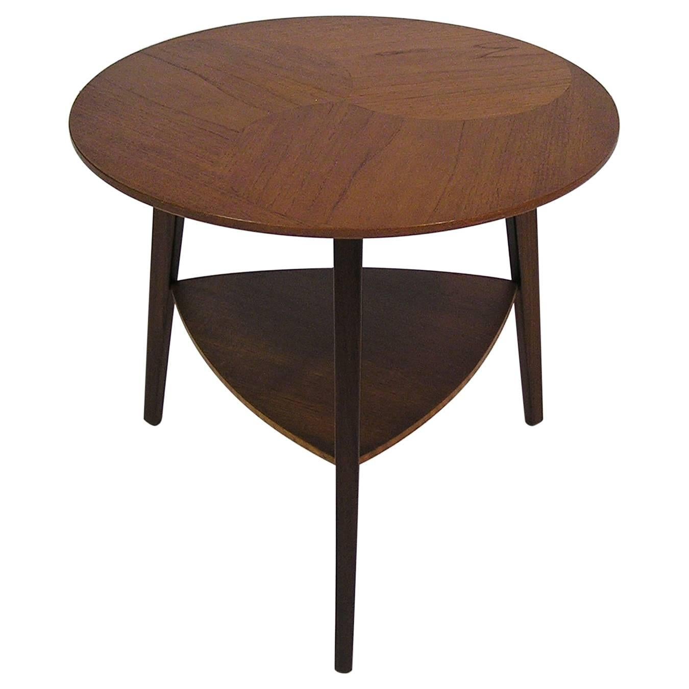 1960s Biomorphic Tripod-Leg Teak Occasional Table