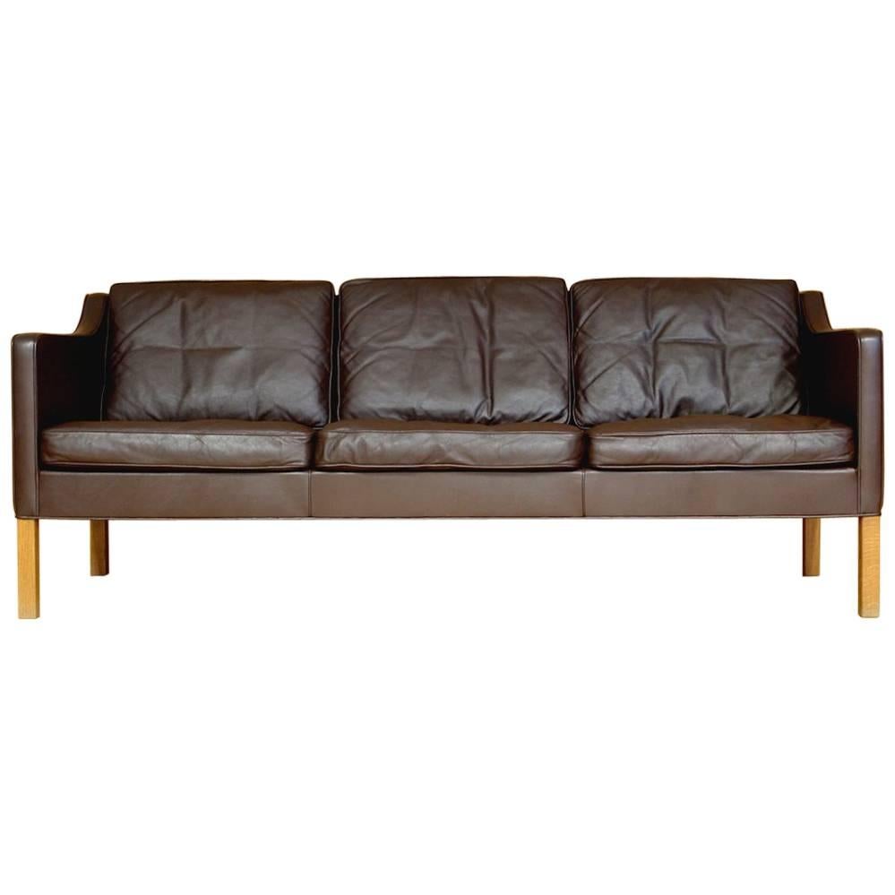 Classic Børge Mogensen Leather Sofa Model 2423 Fredericia Stolefabrik