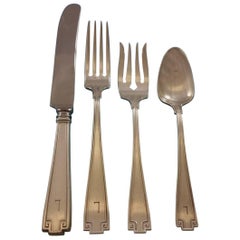 Set di posate in argento Sterling Etruscan by Gorham Servizio da tavola 142 pezzi "L" Mono