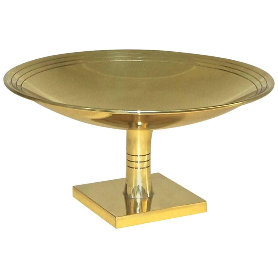 Tommi Parzinger for Dorlyn Large Brass Footed Compote For Sale