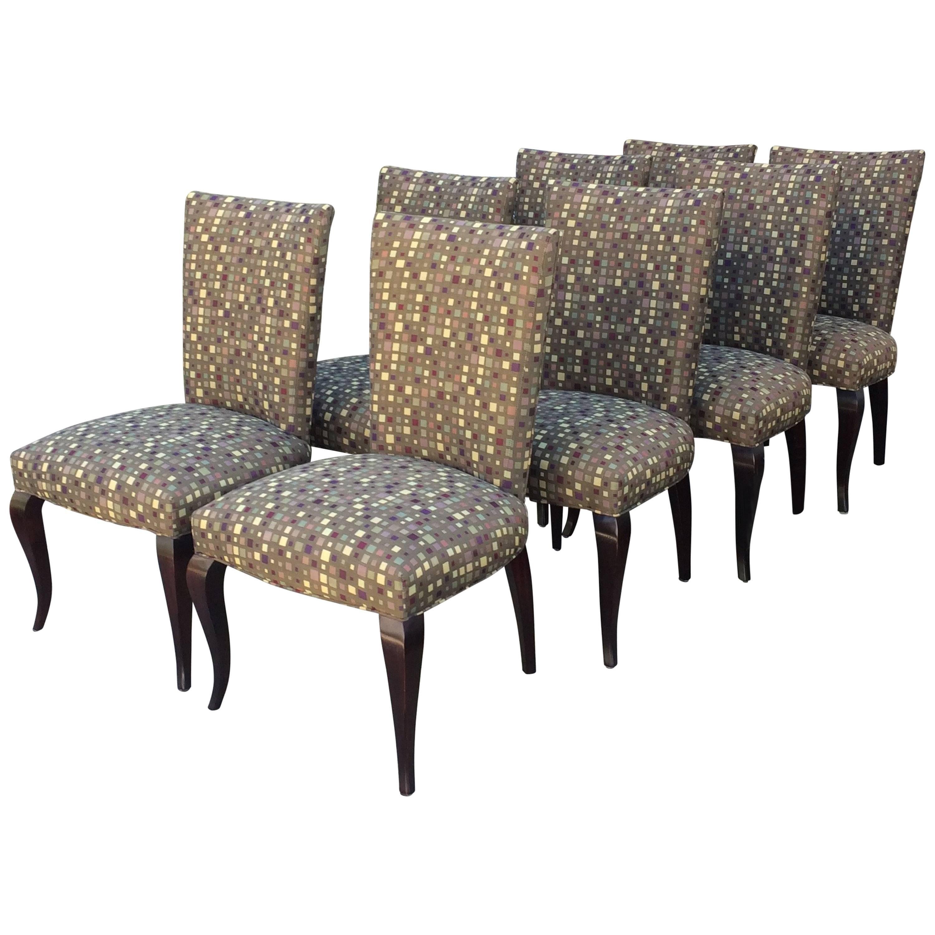Sleek Contemporary Set of Eight Barbara Barry Dining Chairs