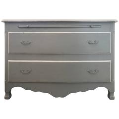 French Painted Chest of Drawers with Slide