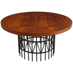 Rosewood & Bronze Centre Table by Milo Baughman for Thayer Coggin