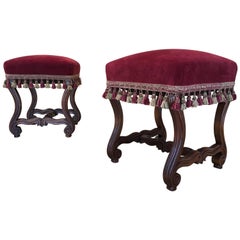 Pair of 19th Century French Walnut Stools