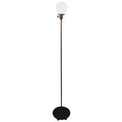 Minimalist Floor Lamp with Petite Milk Glass Globe