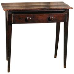 Antique English Wood Side Table with Drawer 7