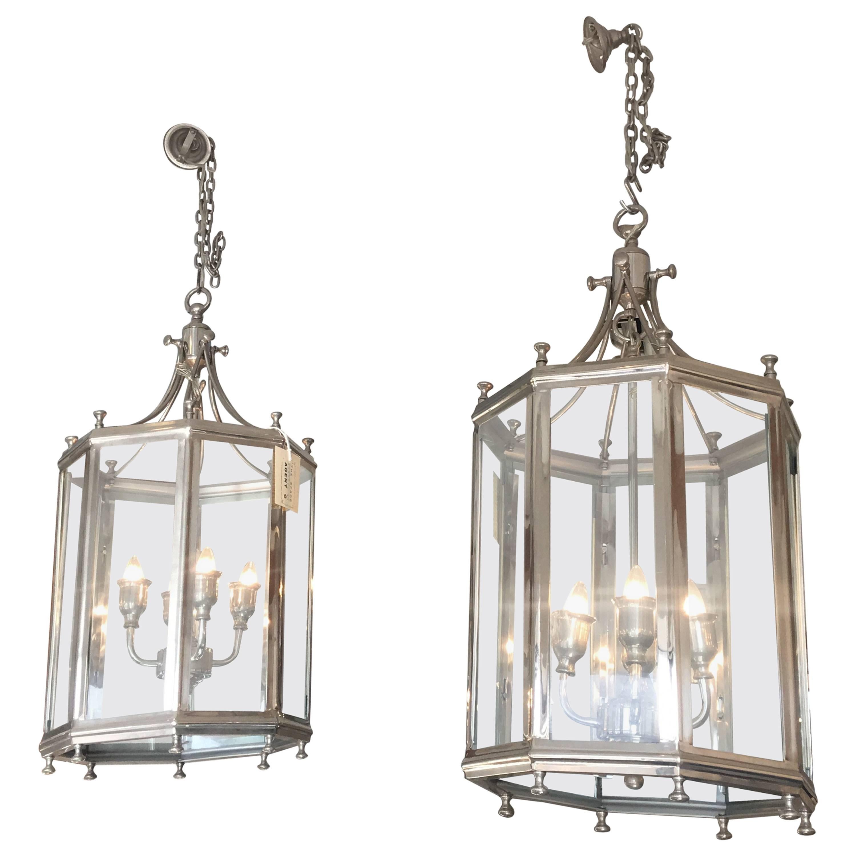 Pair of Lantern Chandeliers For Sale
