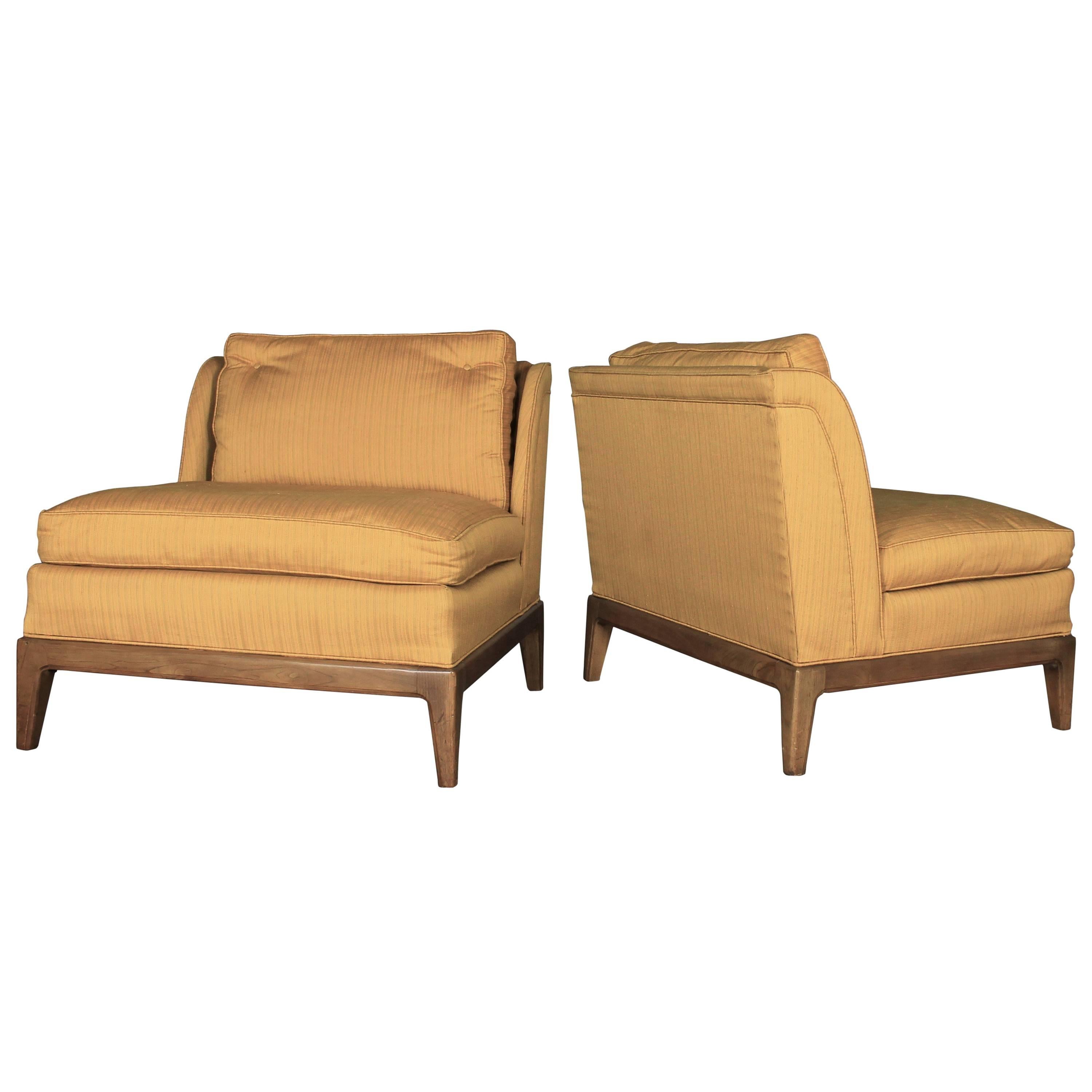 Gold Slipper Chairs, Drexel for Sears Symphony Vintage, Mid-Century Modern, Pair