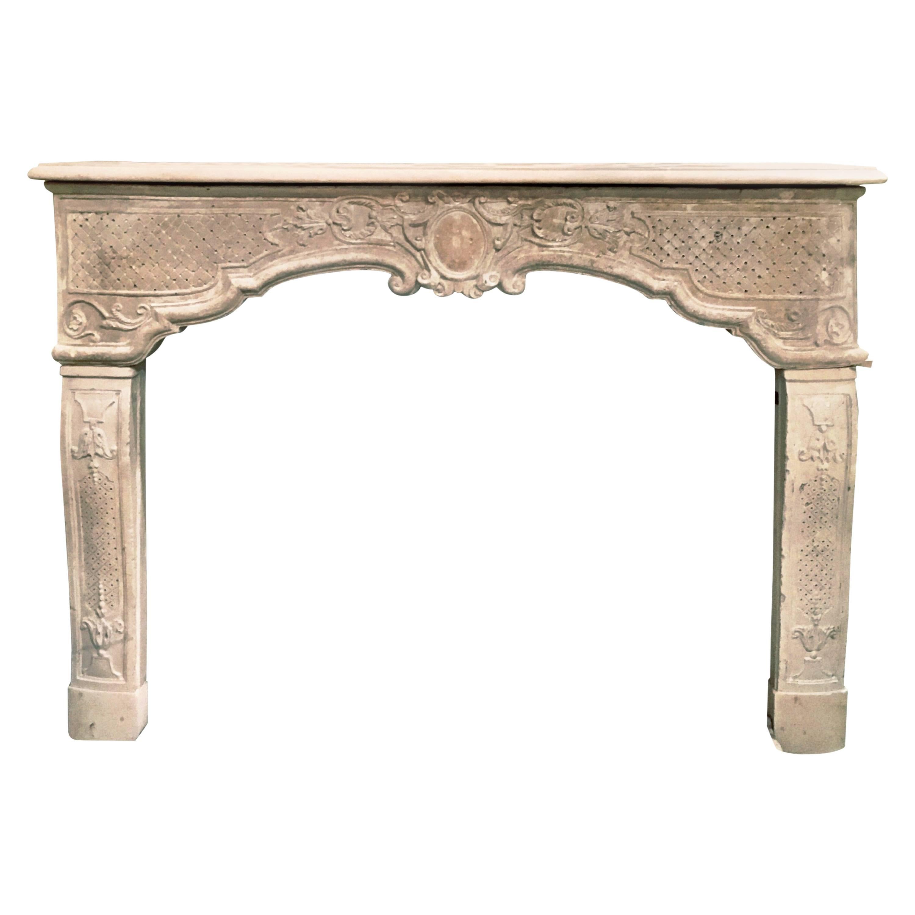 Beautiful 18th Century French Mantelpiece with Trumeau