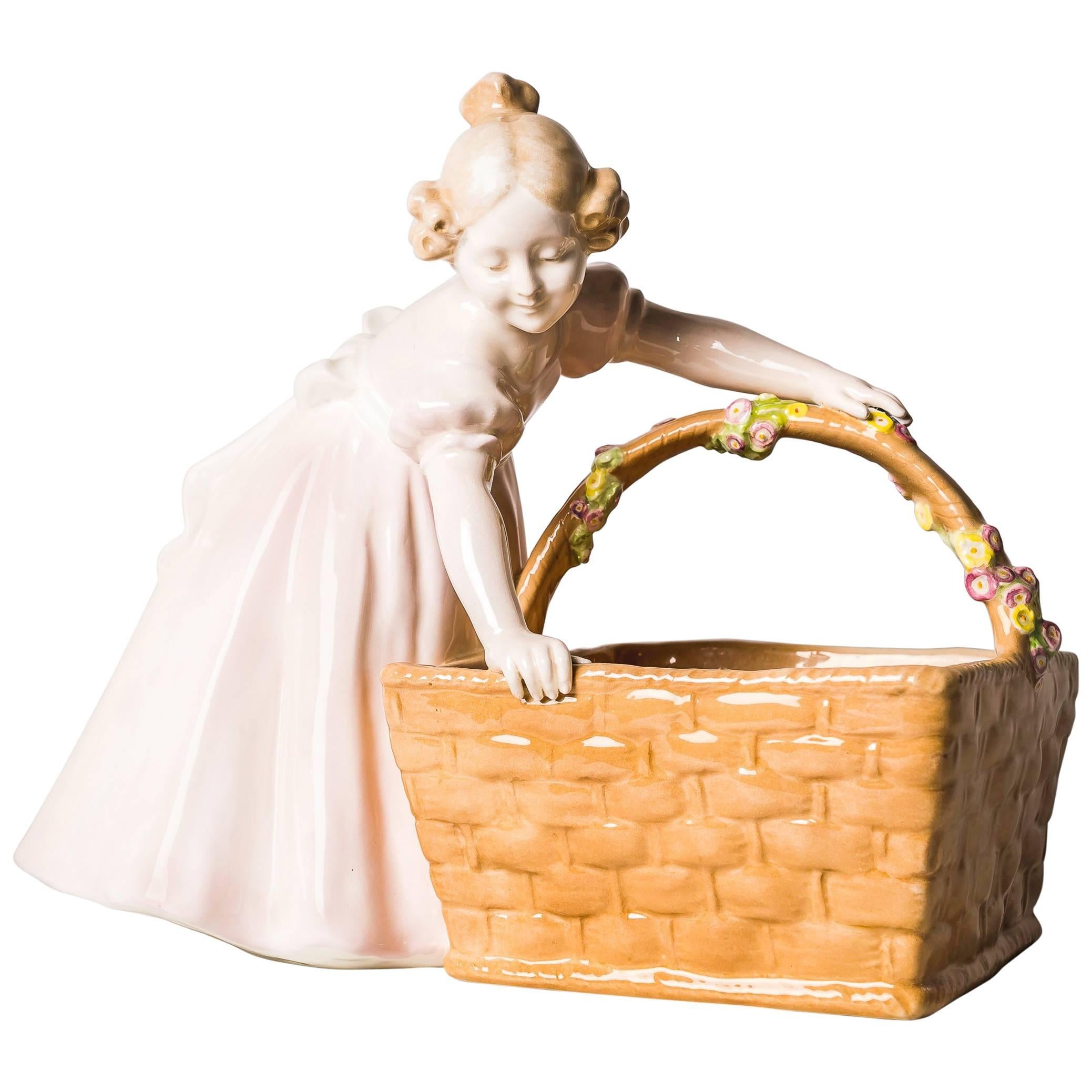 Goldscheider Viennese Figure Girl with Basket
