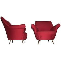 Pairs Design Armchairs ISA Bergamo Italian Mid-Century Design