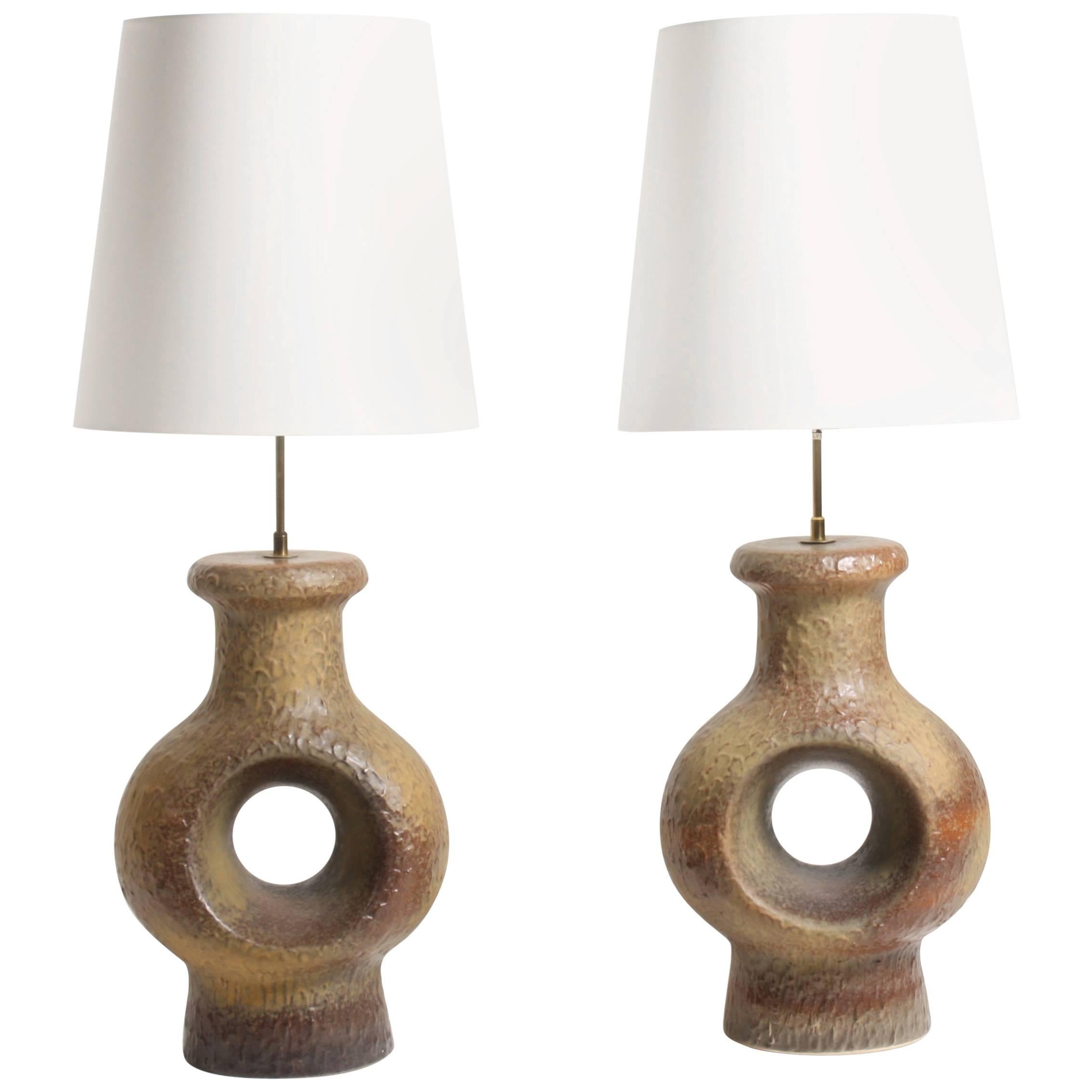 Pair of Artefact Table Lamps with Great Detailing