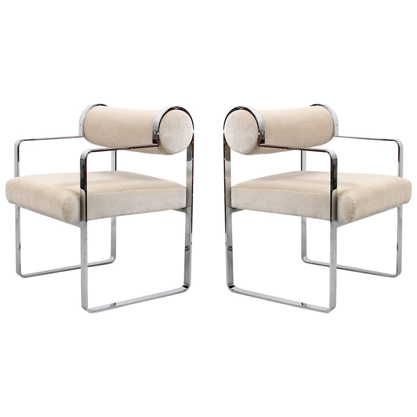 Pair of Minimalist Armchairs by Pace