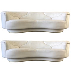 Used High Quality Sofas in White Leather, De Sede, Milo Baughman