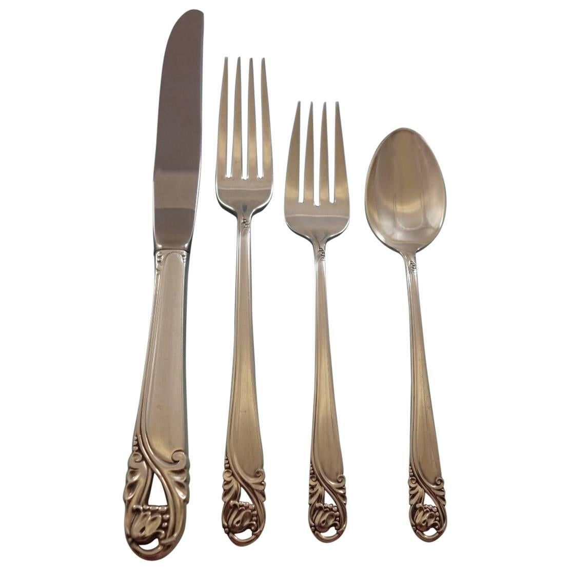 Spring Glory by International Sterling Silver Flatware Set for 12 Service 80 Pcs