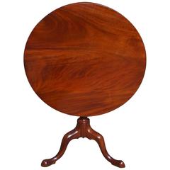 English Mahogany One Board Tilt-Top Pedestal Tea Table, Circa 1770 1