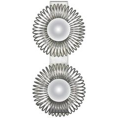 French 1970s Metal Sconce with Double Lights 7
