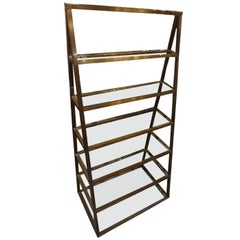 Early 20th Century Brass Shelving Unit