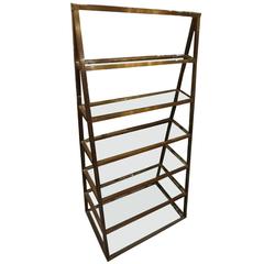 Early 20th Century Brass Shelving Unit 4