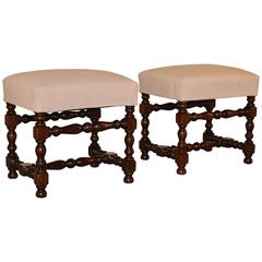 19th Century Pair of French Stools 10