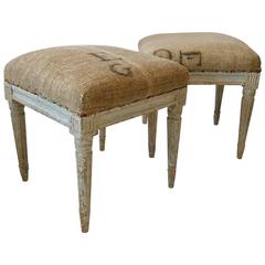 Pair of Late 18th Century Swedish Gustavian Painted Stools