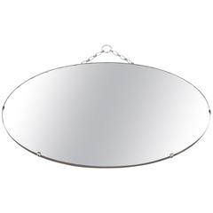 Antique Double Bevel Oval Hanging Mirror