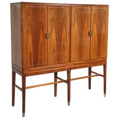Agner Christoffersen Rosewood and White Metal Cabinet