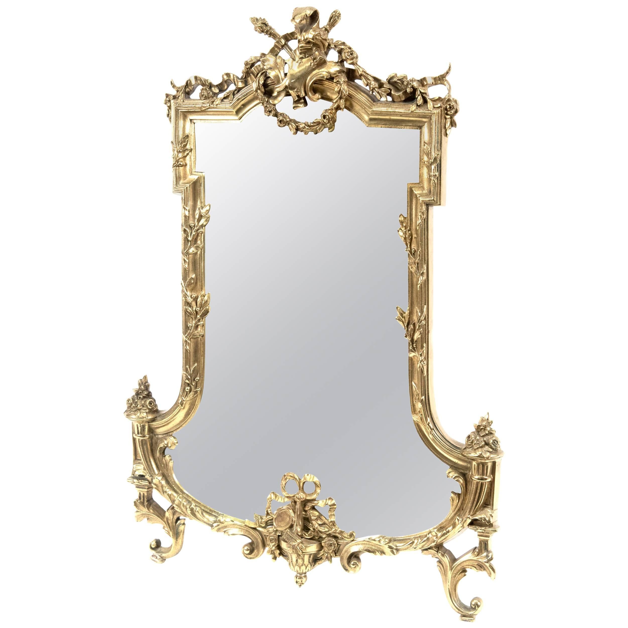 French Louis XVI-Style Ormolu Table-top Mirror For Sale
