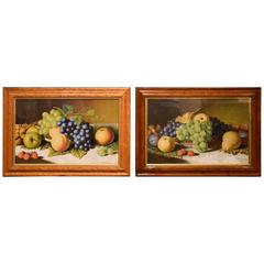 "Still Life of Fruit" Pair by Alexander Stanesby
