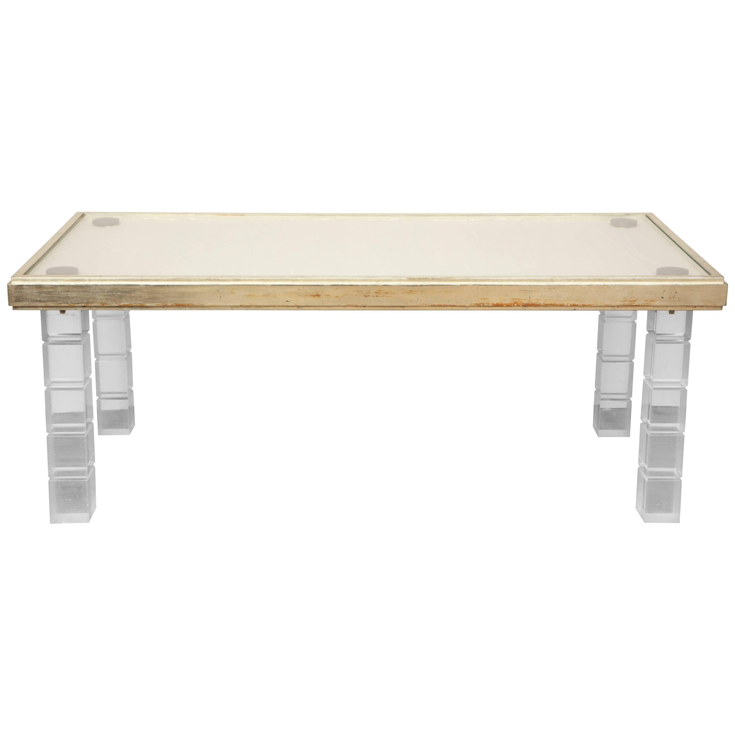 Lucite and Gessowork Coffee Table