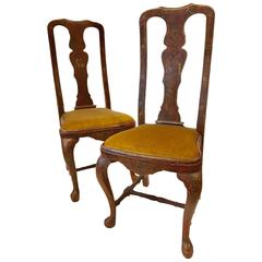 Pair of Chinoiserie Painted Italian Chairs, Late 18th Century