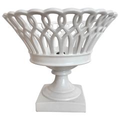 19th Century Woven Porcelain Bowl on Stand 6