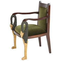 Fauteuil suédois d'époque Régence doré à la feuille