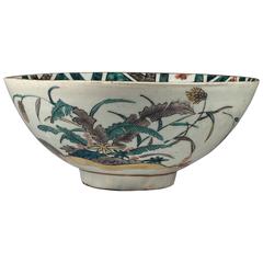 Antique Rare 17th Century Japanese Ko-Kutani Porcelain Bowl
