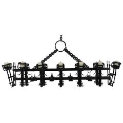 Monumental Fourteen-Light Hand-Wrought Iron Chandelier 4